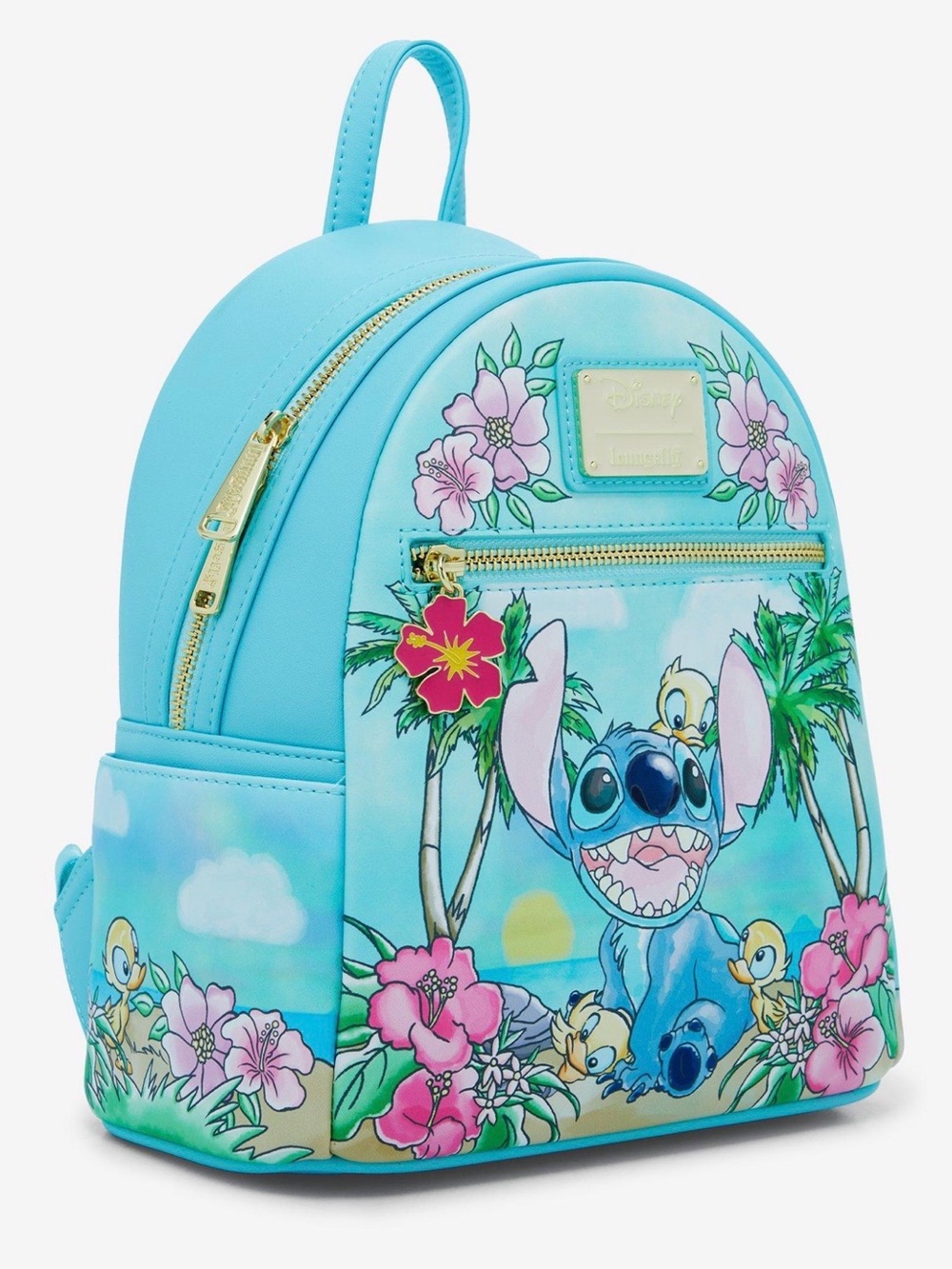 Loungefly Turquoise Lilo & Stitch Floral Mini Backpack